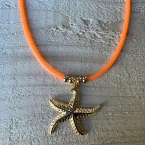 Medialdea Jewels - Tienda on line - Collares - Estrella de mar y caucho naranja